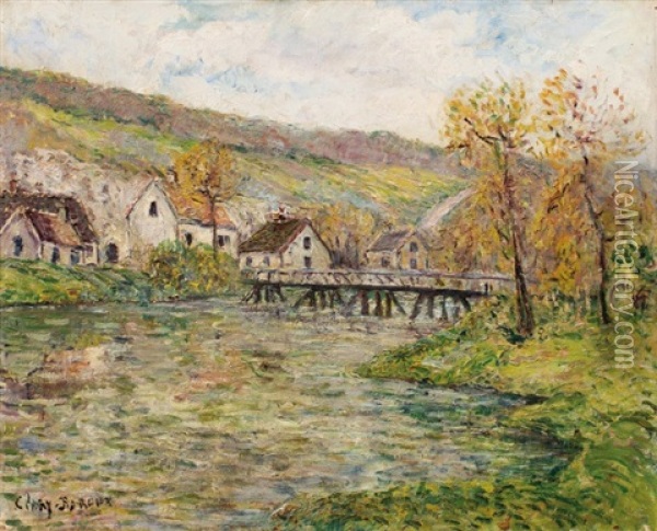 Pont De Merey-sur-eure Oil Painting - Adolphe Clary-Baroux