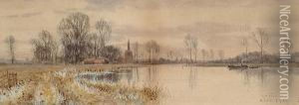 Streatham, Isle Of Ely; Earith, Cambridgeshire Oil Painting - Robert Winter Fraser