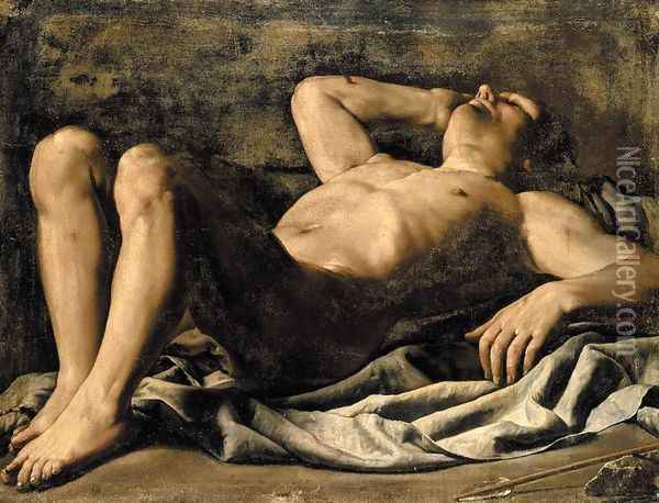St Sebastian c. 1620 Oil Painting - Marcantonio Bassetti