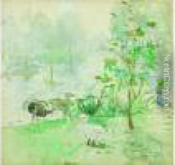 La Mare Aux Canards Oil Painting - Berthe Morisot