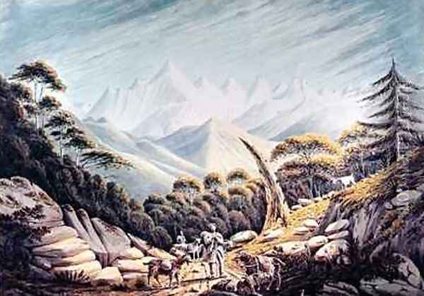 Nepalese Herdsmen in the Himalayas 1826 Oil Painting - James Manson