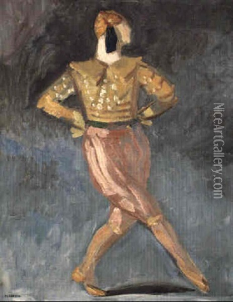 Les Orientales: Nijinsky Oil Painting - Jules Leon Flandrin