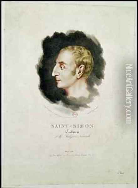 Portrait of Claude Henri de Rouvroy Count Saint Simon made shortly after his death Oil Painting - Gottfried or Godefroy Engelmann