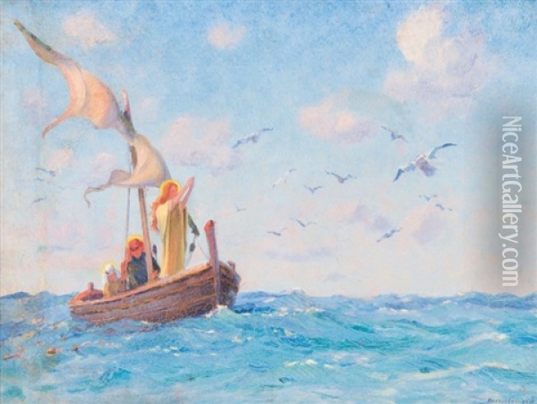Les Trois Marie En Mer Oil Painting - Frederic Montenard