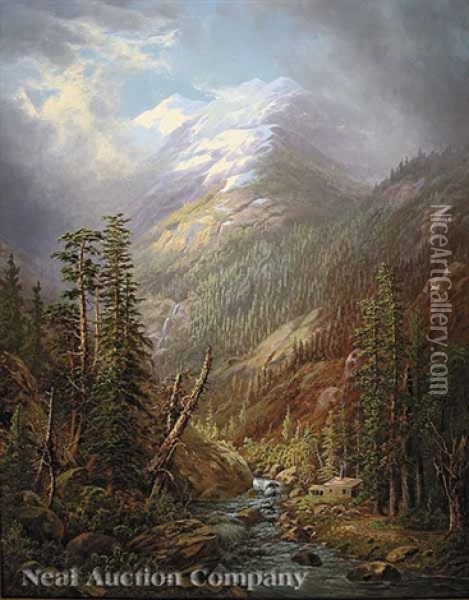 Cabin In The High Sierras Oil Painting - Fredrick A. Butman