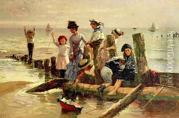At the Seaside Oil Painting - Alexander M. Rossi
