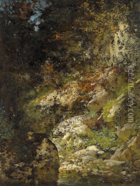 Waldpartie Oil Painting - Traugott Hermann Ruedisuehli