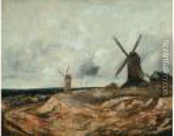 Chemin Tournant Aux Deux Moulins Oil Painting - Georges Michel