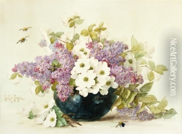 Still Life With Lilacs Oil Painting - Paul De Longpre