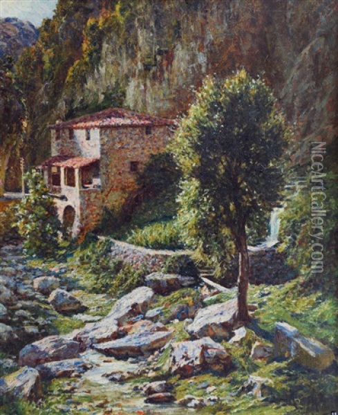 Serenita Montana Oil Painting - Angelo Garino