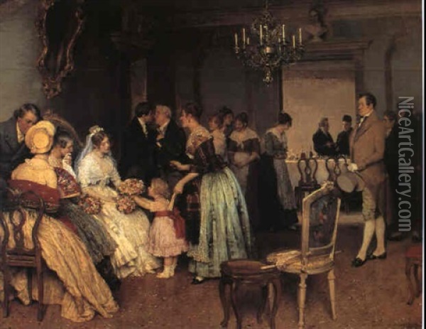 Et Bryllup Oil Painting - Eugen von Blaas