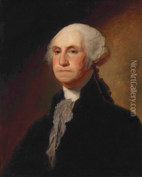 Portrait Of George Washington Oil Painting - Charles B. Lawrence