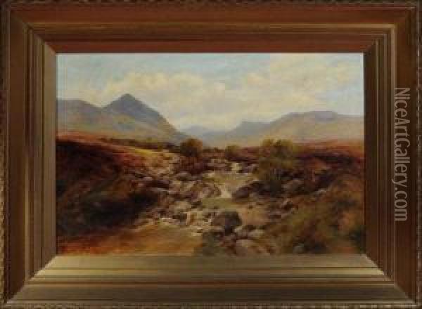 A View In The Lake District Oil Painting - Harry James Sticks