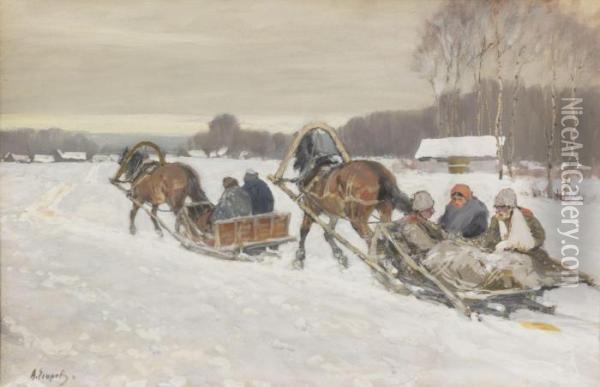 Returning Home Oil Painting - Andrei Afanas'Evich Egorov