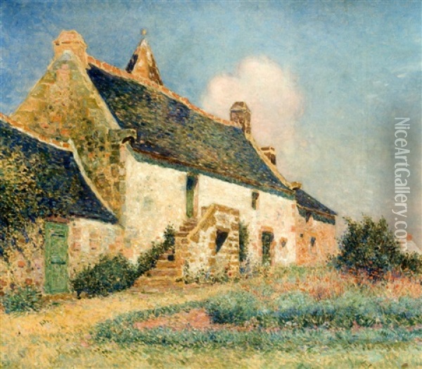 La Ferme En Bretagne Oil Painting - Ferdinand du Puigaudeau