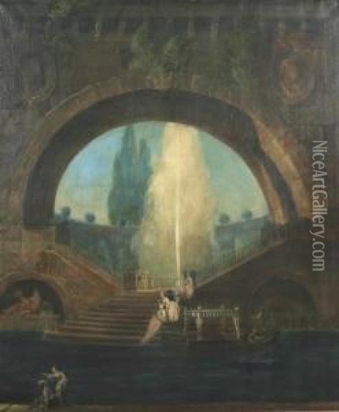 Italian Architectural Series Oil Painting - Abram Poole