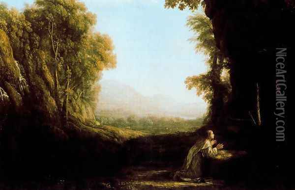 Landscape with Maria de Cervelló Oil Painting - Claude Lorrain (Gellee)