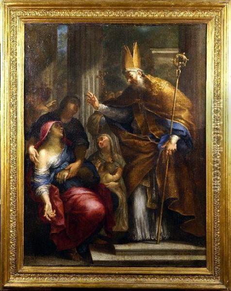 [saint Nicolas De Tolentin] Oil Painting - Jan Van Cleve