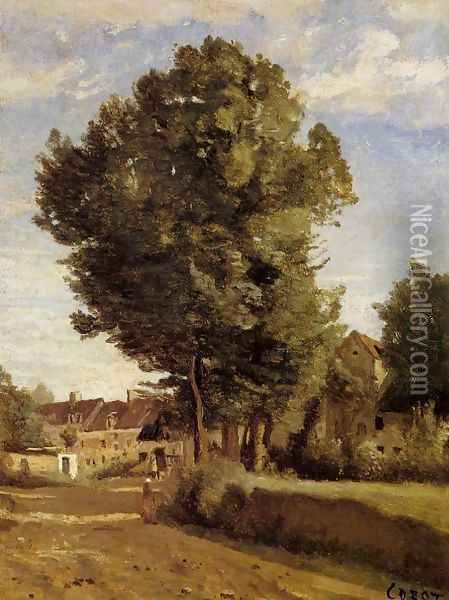 A Village near Beauvais Oil Painting - Jean-Baptiste-Camille Corot