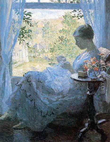 Young Woman Sewing Oil Painting - Gari Julius Melchers