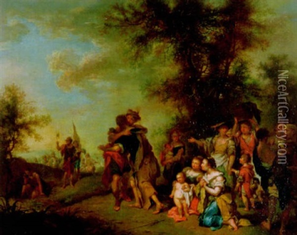 Die Versohnung Jakobs Mit Esau Oil Painting - Johann Conrad Seekatz