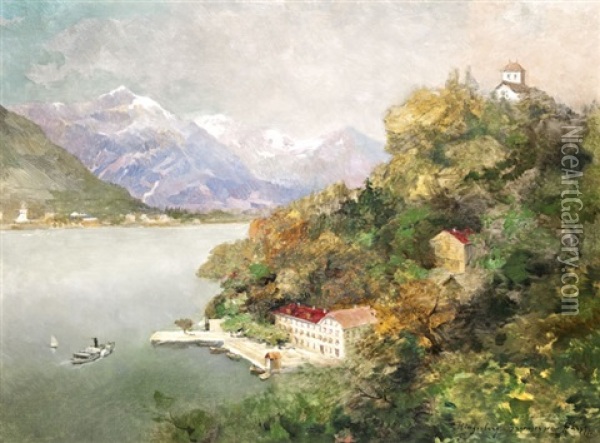 Ringenberg - Briengensee Oil Painting - Gyula Hary