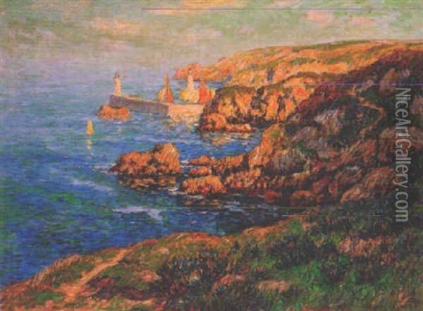 Port Judy, Ile De Groix, Morbilion Oil Painting - Henry Moret