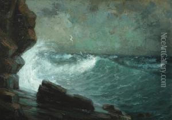 Storm Near Cape Caliacra Oil Painting - Eugen Voinescu