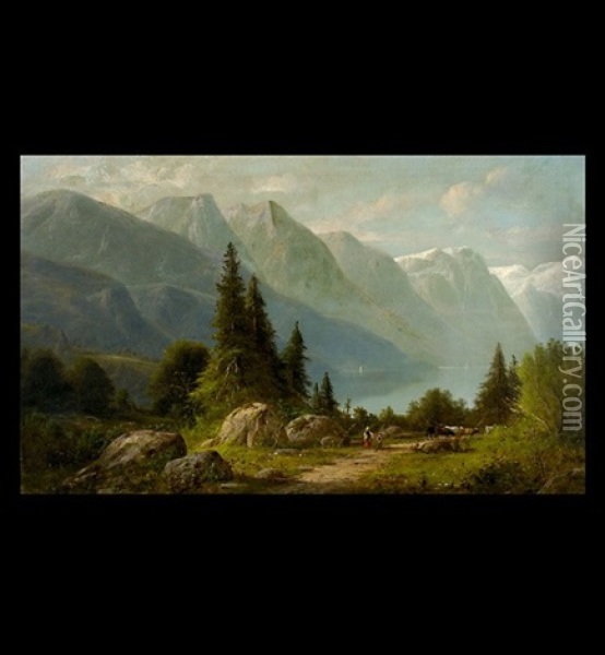 Path To The Alpine Lake Oil Painting - Carl Jungheim
