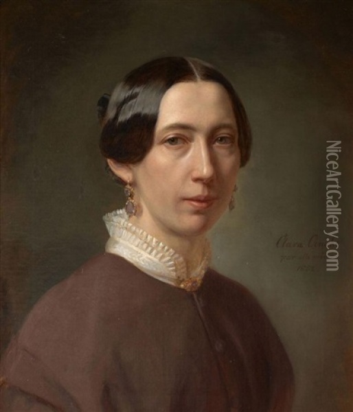Autoportrait De L'artiste Oil Painting - Clara Wilhelmine Oenicke