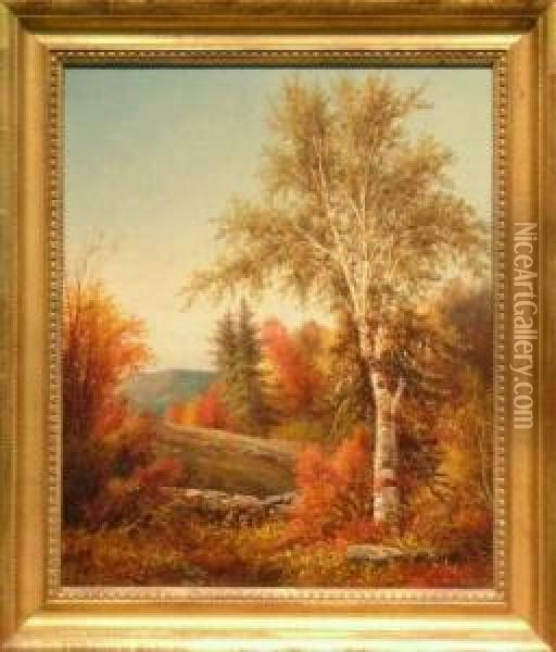 Autumn Landscape Oil Painting - William Henry Hilliard