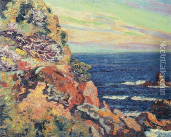 Les Baumettes A Agay Oil Painting - Armand Guillaumin