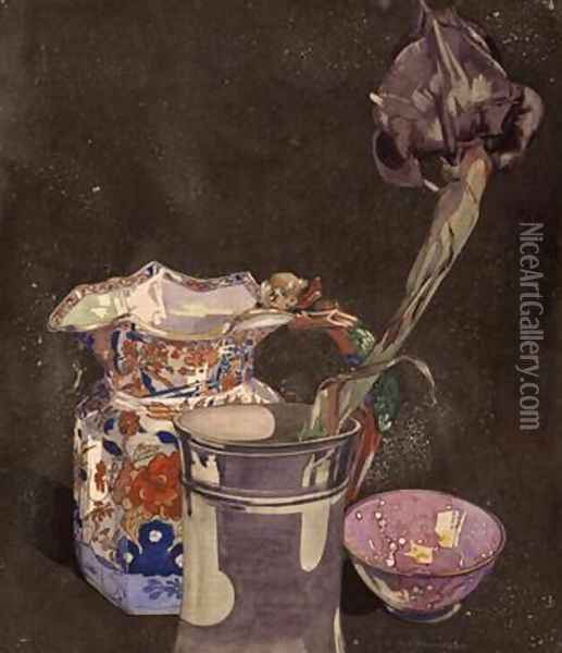 Grey Iris 1855 Oil Painting - Charles Rennie Mackintosh