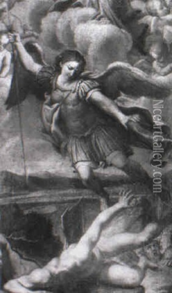 The Archangel Michael Vanquishing The Devil Oil Painting - Sebastiano Ricci