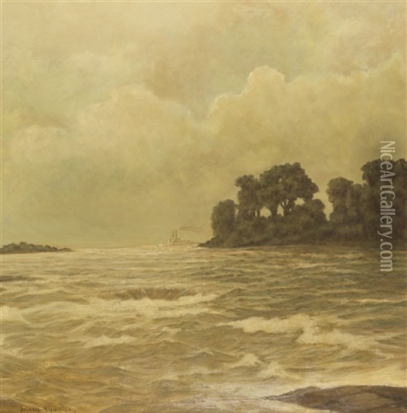 Der St. Lorenz Strom In Canada Oil Painting - Carl Wilhelm Hugo Schnars-Alquist