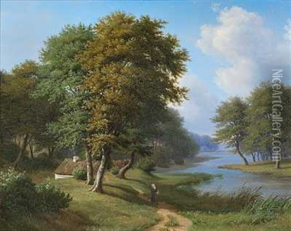 Sjaellandsk Skovpartie Oil Painting - Henrik Christian From