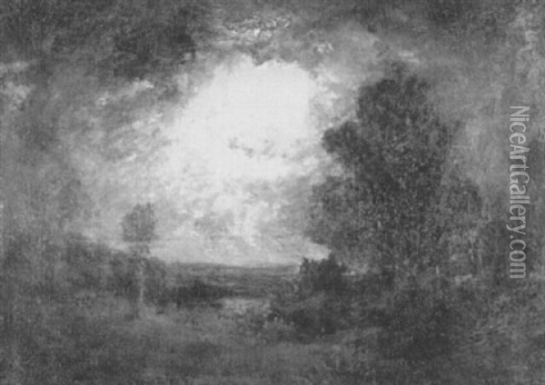 Nocturnal Landscape Oil Painting - Robert Crannell Minor