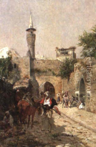 Orientalische Strasenszene Oil Painting - Rudolf Otto Von Ottenfeld