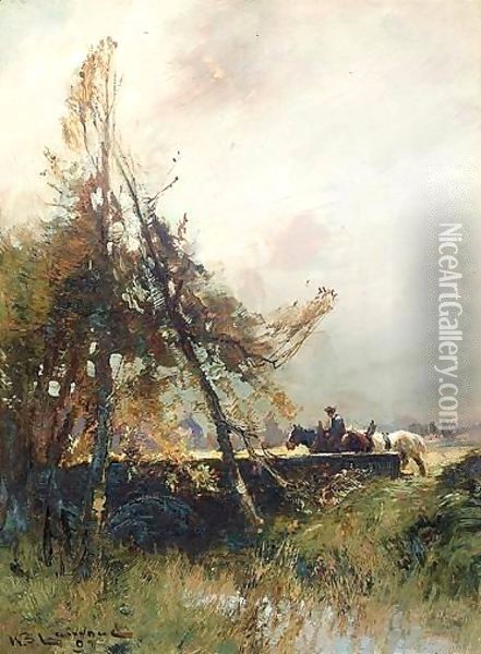 Crossing The Bridge Oil Painting - William Bradley Lamond