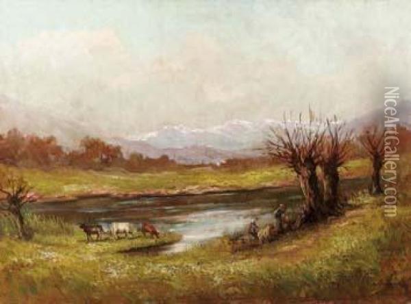 Sul Lago Dosso Oil Painting - Giovacchino Galbusera