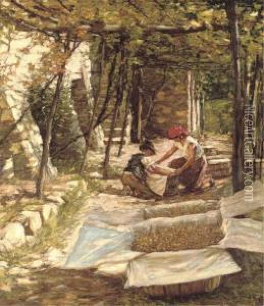 Packing Grapes Oil Painting - Henry Herbert La Thangue