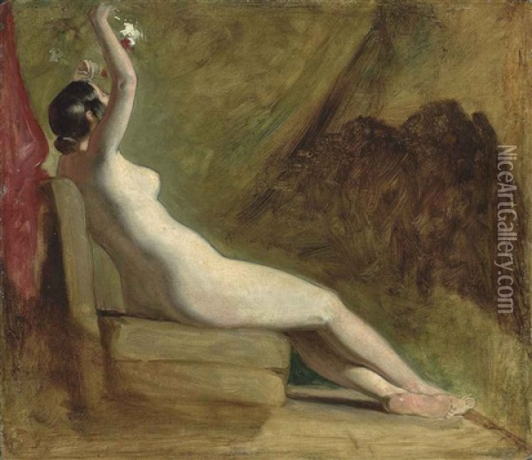 Recumbant Female Nude Oil Painting - William Etty
