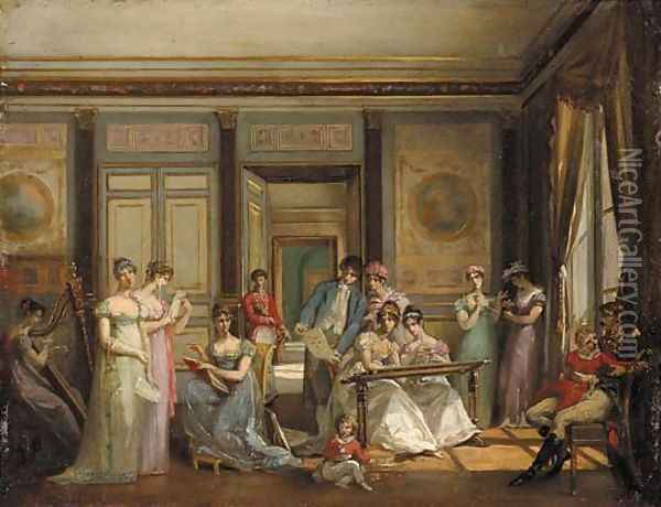 Les plaisirs de Malmaison Oil Painting - Jean Louis Victor Viger du Vigneau