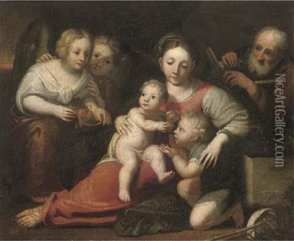 The Holy Family Oil Painting - Antonio Bellucci