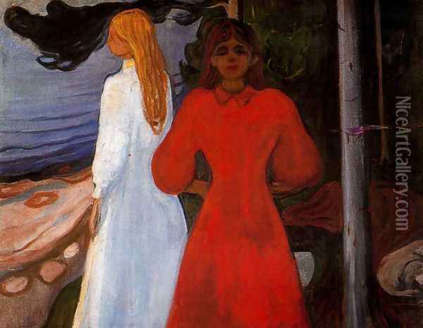 Red and White Oil Painting - Edvard Munch