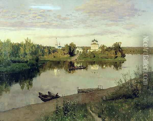 The Evening Bell Tolls, 1892 Oil Painting - Isaak Ilyich Levitan