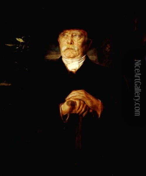 Portrait Des Fursten Bismarck Oil Painting - Franz Seraph von Lenbach