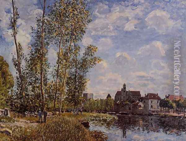 Moret, View from the Loing, May Afternoon Oil Painting - Alfred Sisley