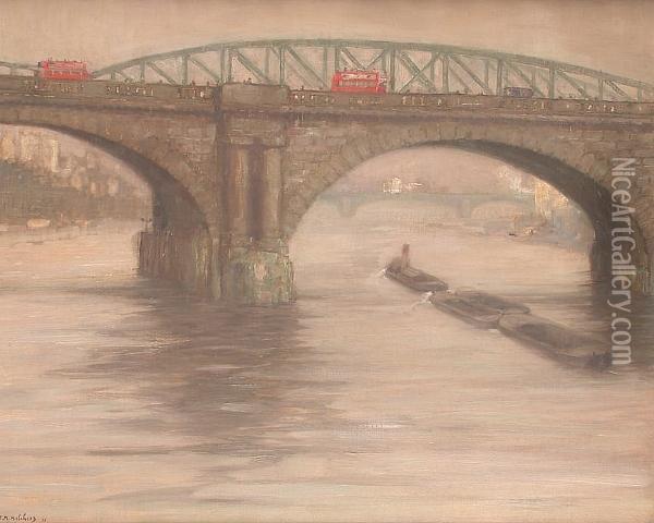 Blackfriars Bridge Oil Painting - Frans Melchers