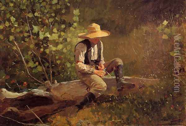 The Whittling Boy Oil Painting - Winslow Homer